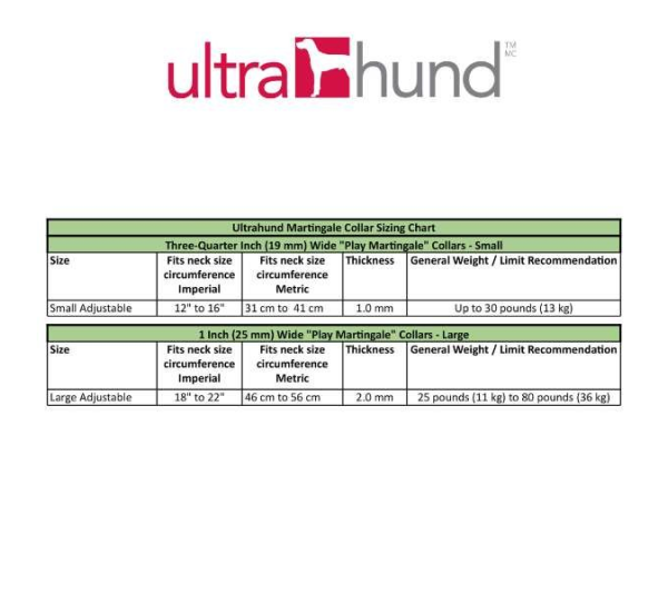 Yellow - Play Martingale Collar - 12"-16" x 3/4"