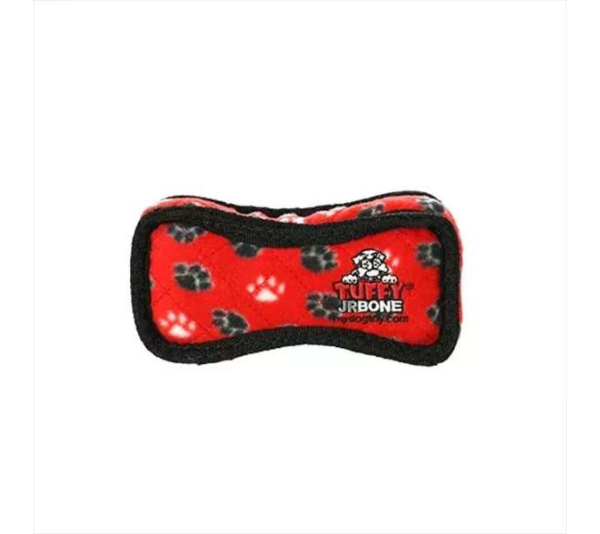 Red - Tuffy Jr Bone2 Red Paw - Junior
