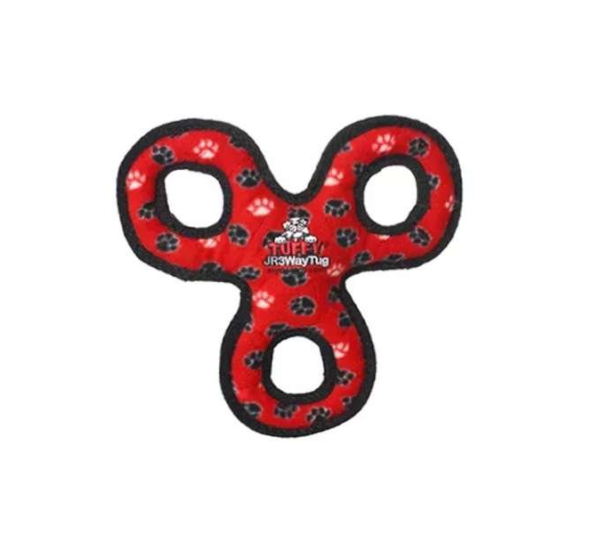 Red - Tuffy Jr 3WayTug Red Paw - Junior