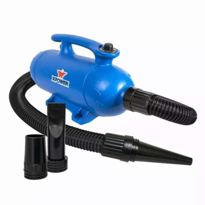 Blue  - XPOWER B-27 Super Tub Pro Double Motor 6 HP Professional Pet Grooming Dog Force Hair Dryer