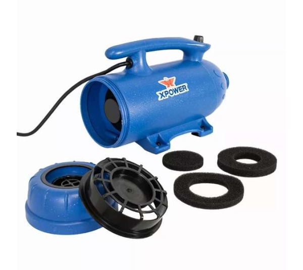 Blue  - XPOWER B-27 Super Tub Pro Double Motor 6 HP Professional Pet Grooming Dog Force Hair Dryer