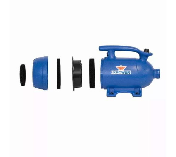 Blue  - XPOWER B-4 Mobile Pro 3 HP Variable Speed Professional Pet Grooming Dog Force Hair Dryer