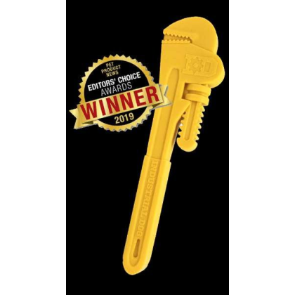 Yellow - ID Pipe Wrench  Ultra Durable Nylon Dog Chew Toy for Aggressive Chewers  - OSFA