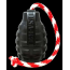 Black - USA-K9 Grenade Durable Rubber Chew Toy, Treat Dispenser, Reward Toy, Tug Toy, and Retrieving Toy - Medium