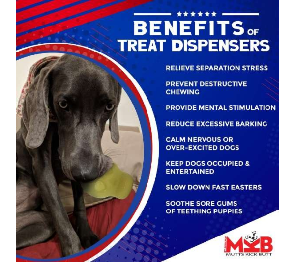 Translucent - MKB Glow in the Dark Sugar Skull Chew Toy & Treat Dispenser - Medium