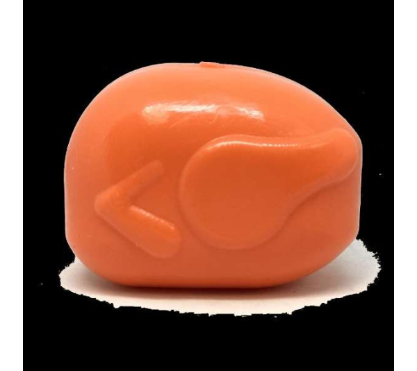 Orange - MKB Roasted Turkey Durable Rubber Chew Toy & Treat Dispenser  - Medium