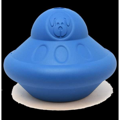 BLUE - SN Flying Saucer Durable Rubber Chew Toy & Treat Dispenser - Medium