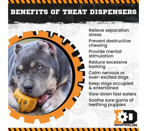 Yellow - ID Gear Treat Pocket Durable Rubber Treat Holder and Chew Toy  - Large