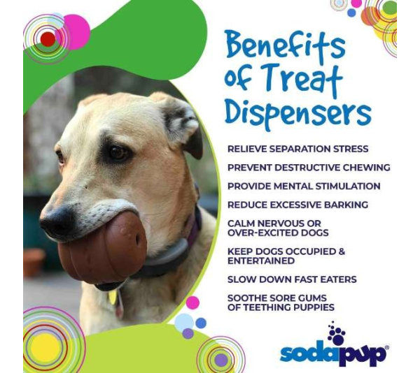 Brown - SP Hamburger Durable Rubber Chew Toy & Treat Dispenser  - Large