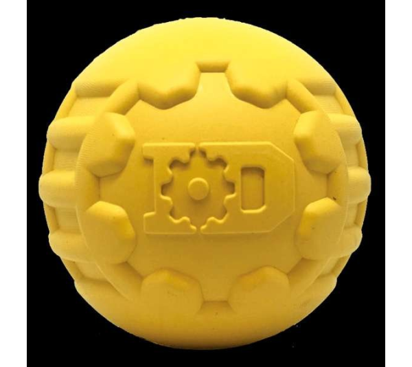 Yellow - ID Ball - Ultra-Durable Rubber Chew Ball - Large