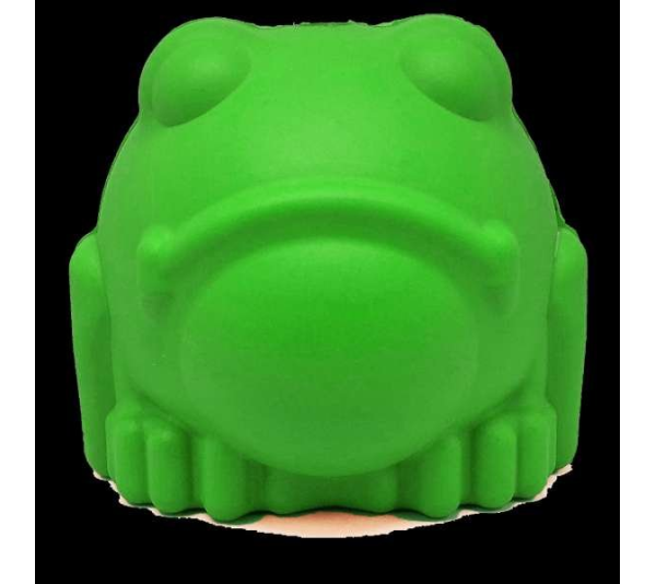 Green - MKB Bull Frog Durable Rubber Chew Toy & Treat Dispenser - Large