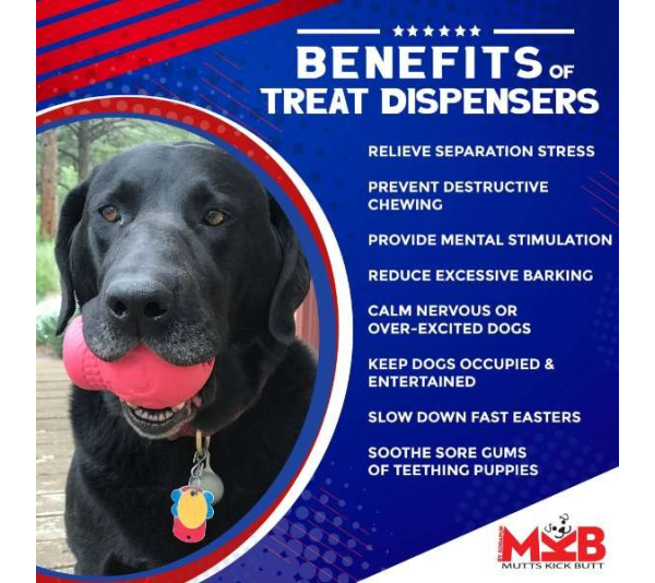 Pink - MKB Sugar Skull Durable Rubber Chew Toy & Treat Dispenser  - Large