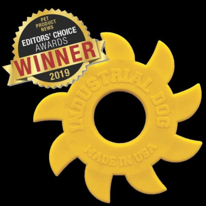 Yellow - ID Circular Saw Blade  Ultra Durable Nylon Dog Chew Toy for Aggressive Chewers - OSFA