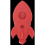 Red - Spotnik Rocket Ship Ultra Durable Nylon Dog Chew Toy for Aggressive Chewers - L