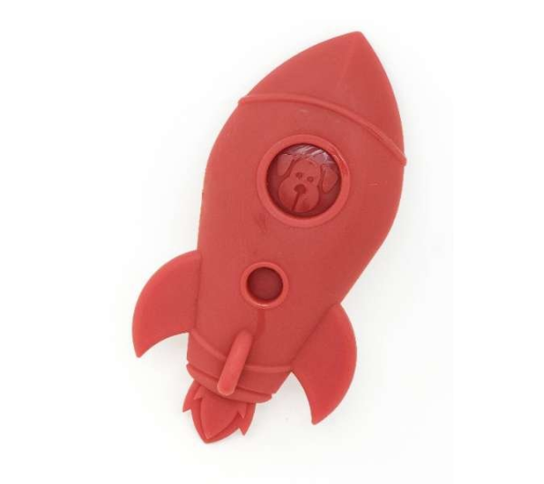 Red - Spotnik Rocket Ship Ultra Durable Nylon Dog Chew Toy for Aggressive Chewers - L