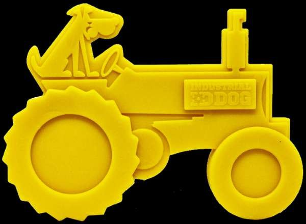 Yellow - ID Tractor  Ultra Durable Nylon Dog Chew Toy for Aggressive Chewers - OSFA