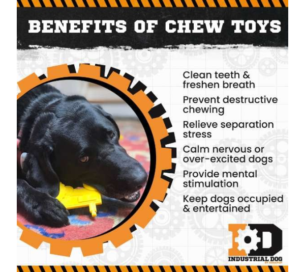 Yellow - ID Tractor  Ultra Durable Nylon Dog Chew Toy for Aggressive Chewers - OSFA
