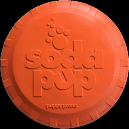 Orange Squeeze - SP Bottle Top Flyer Durable Rubber Retrieving Frisbee - Small (7" diameter)