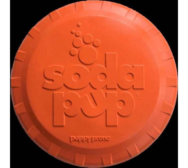 Orange Squeeze - SP Bottle Top Flyer Durable Rubber Retrieving Frisbee - Small (7" diameter)
