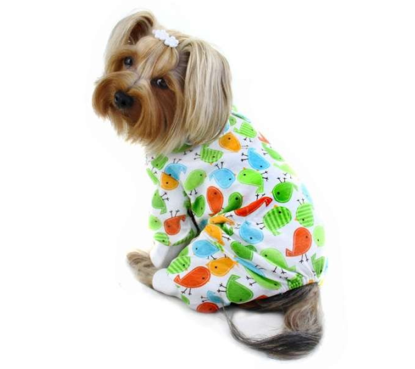 Green - Knit Cotton Pajamas with Early Birdies - XS