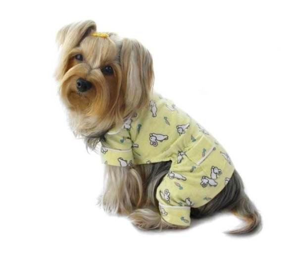 Yellow - Hopping Bunny Flannel Pajamas - Small