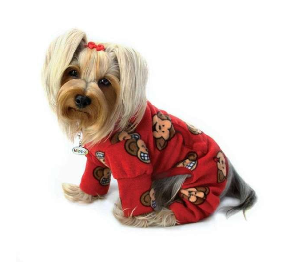 Burgundy - Silly Monkey Fleece Turtleneck Pajamas  - XL