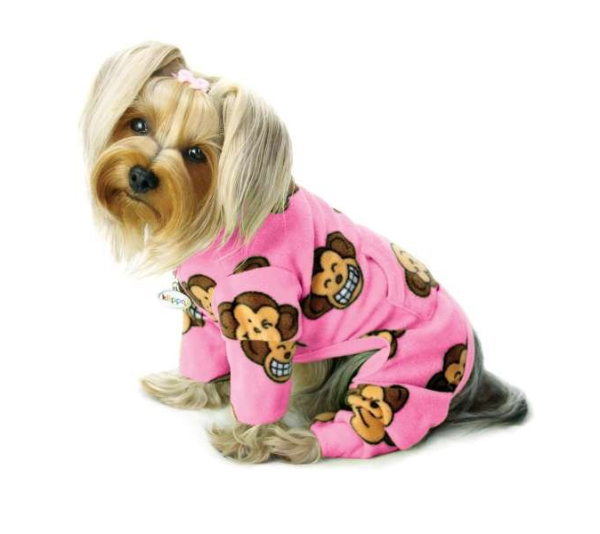 Pink - Silly Monkey Fleece Turtleneck Pajamas  - XL