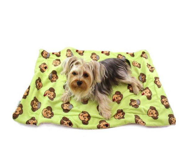 Lime - Silly Monkey Ultra-Plush Blanket - 30" x 20"