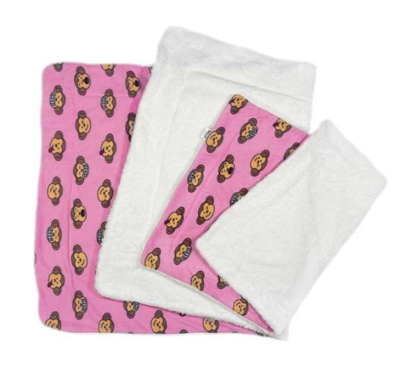 Pink - Silly Monkey Ultra-Plush Blanket - 30" x 20"