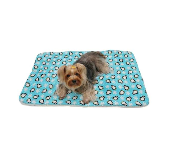 Turquoise - Penguins & Snowflakes Flannel/Ultra-Plush Blanket - One Size