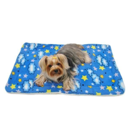 Blue - Stars and Clouds Fleece/Plush Blanket - One Size
