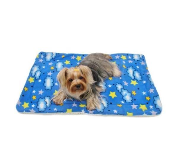 Blue - Stars and Clouds Fleece/Plush Blanket - One Size