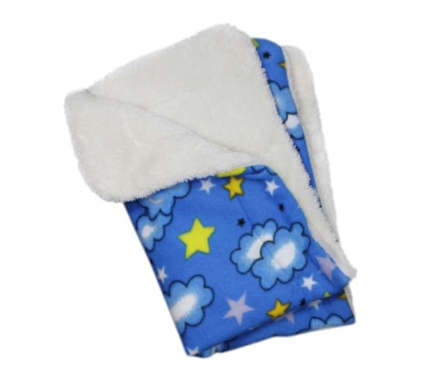 Blue - Stars and Clouds Fleece/Plush Blanket - One Size