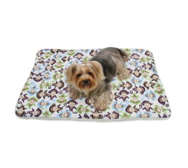 Blue - Ultra Soft Minky/Plush Monkey Blanket - One Size