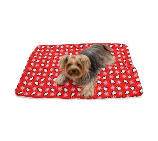 Red - Penguins & Snowflakes Flannel/Ultra-Plush Blanket - One Size