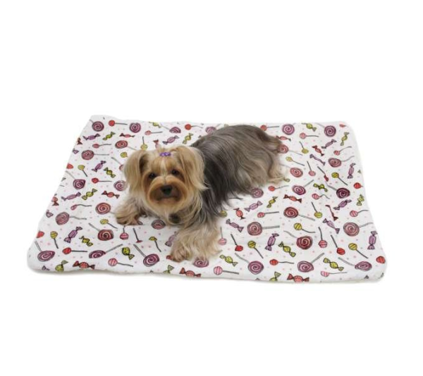 White - Ultra Soft Minky/Plush Sweet Candies Blanket - One Size