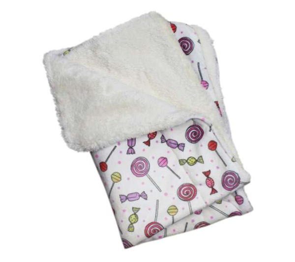 White - Ultra Soft Minky/Plush Sweet Candies Blanket - One Size