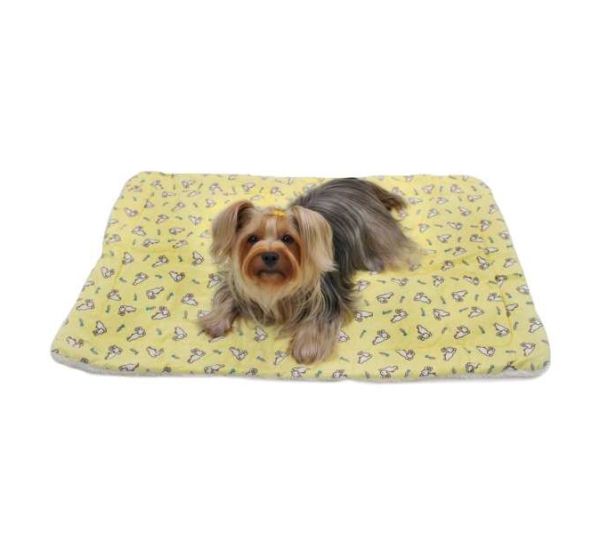 Yellow - Hopping Bunny Flannel/Ultra-Plush Blanket - Small