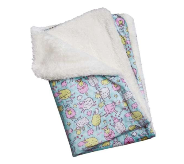 Light Blue - Ultra Soft Minky/Plush Funny Sheep Blanket - One Size