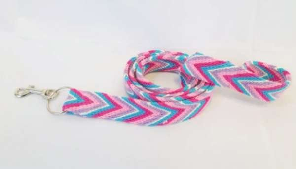 Pink - Pink Handmade Wayuu Pet Leash - 62" Long