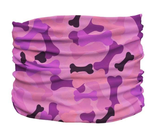 Pink - Bone Camo Pup Scruff - Small