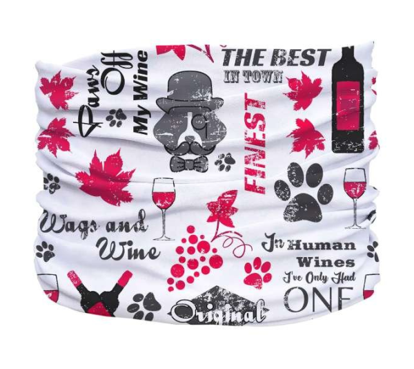 White,Red,Grey - Wags and Wine Pup Scruff - XS
