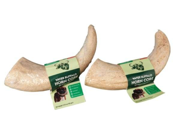 Cream - WATER BUFFALO HORN CORE-Horn Inner Part-100% Natural, High Protein, Long-Lasting, Grain-Free, Gluten-Free, Low-Fat, Dog Dental Treats & Chews-2 COUNT-10 oz - Large
