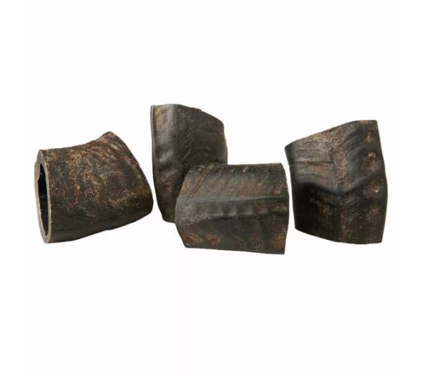 Black - WATER BUFFALO HORN TUFFIE- 100% Natural Dog Treat & Chews, Grain-Free, Gluten-Free, Dog Chewing Dental Toys, 2 COUNT, 7.5 oz - Medium