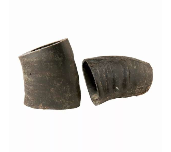 Black - WATER BUFFALO HORN TUFFIE- 100% Natural Dog Treat & Chews, Grain-Free, Gluten-Free, Dog Chewing Dental Toys, 2 COUNT, 7.5 oz - Medium