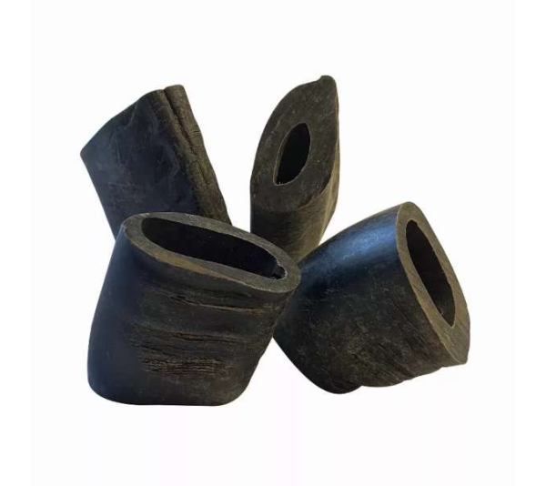 Black - WATER BUFFALO HORN TUFFIE- 100% Natural Dog Treat & Chews, Grain-Free, Gluten-Free, Dog Chewing Dental Toys, 2 COUNT, 7.5 oz - Medium