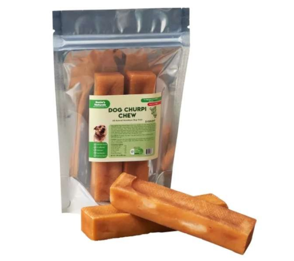 Yellow - DOG CHURPI CHEW- 100% Natural, Himalayan Yak Cheese Churpi Dog Treat & Chews, Grain-Free, Gluten-Free, Dental Chews, 2 COUNT-5.5 oz - Medium