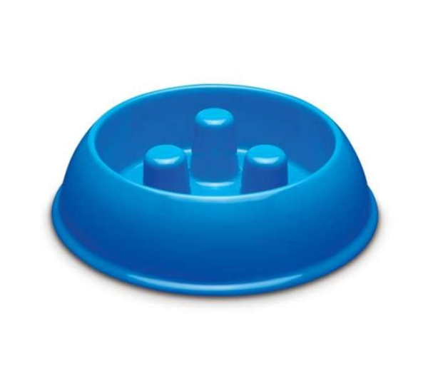 Blue - PS Plastic Slow Feeder Bowl 40oz Blue - 40oz