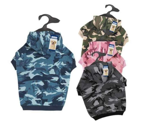Pink - Casual Canine Camo Hoodie   - Large
