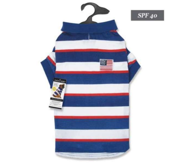 Red White Blue - ZZ Patriotic Pooch SPF40 Polo - XXsmall
